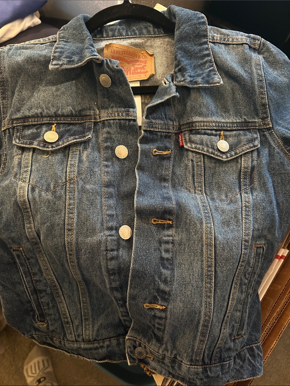Levi's Medium Blue Denim Jacket with Red Tab